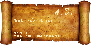 Anderkó Dina névjegykártya